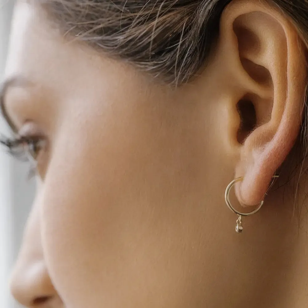 0.06CTW Hoop with Dangling Diamond Earrings
