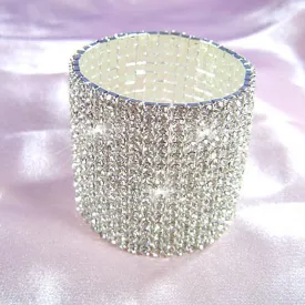 15 Row Stretch Bridal Clear Crystal Rhinestone Bracelet XB915