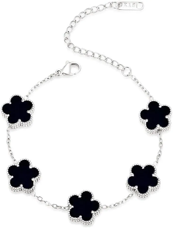 18K Gold-Plated Four Leaf Clover Bracelet for Women,Adjustable lucky Bracelet Set Jewelry Gift-Hypoallergenic Charm for Birthdays, Wellness & Daily Wear