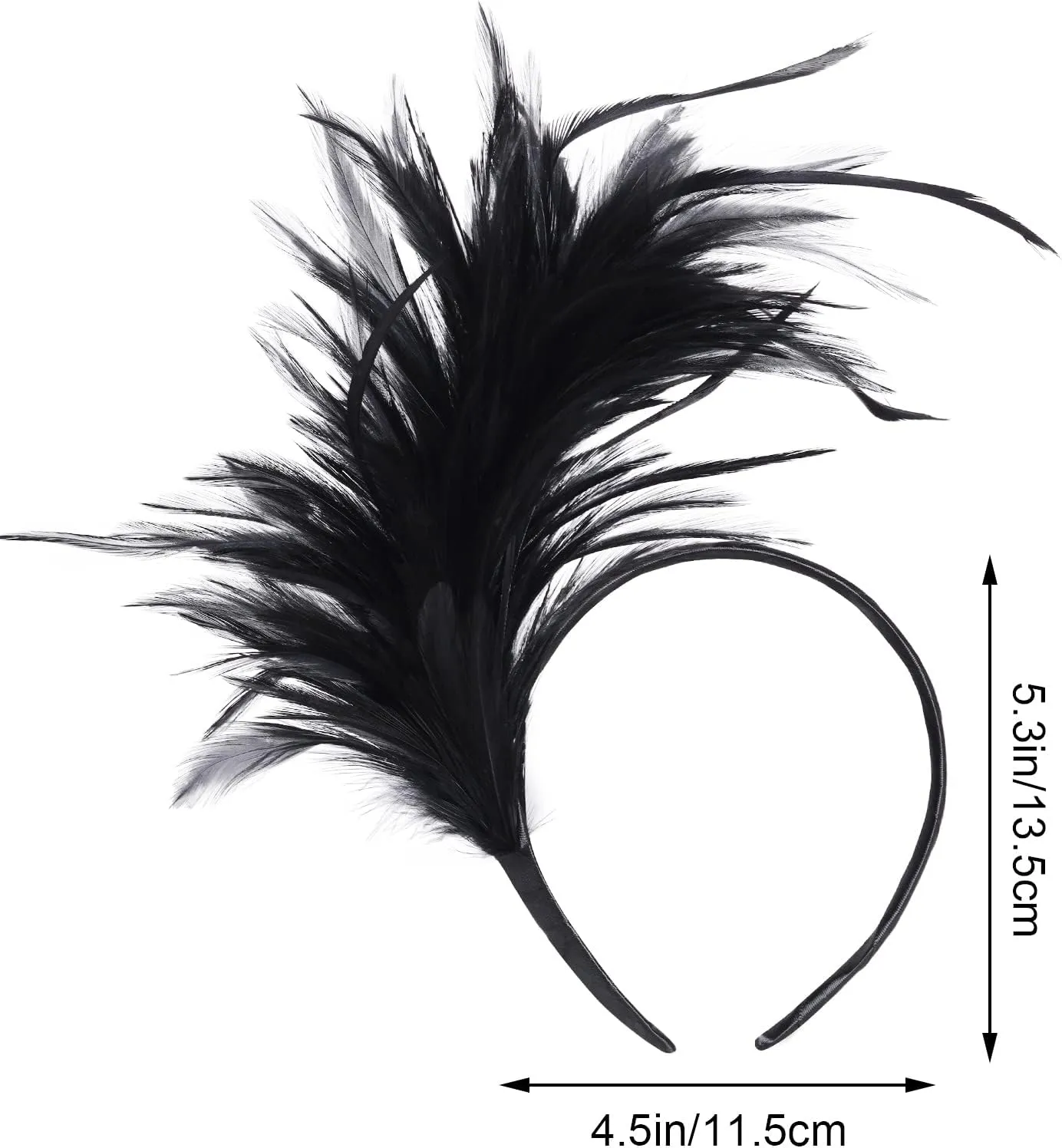 1920s Feathers Fascinator Headband 50s Prom Queen Headpiece for Women Cocktail Wedding Tea Party Gatsby