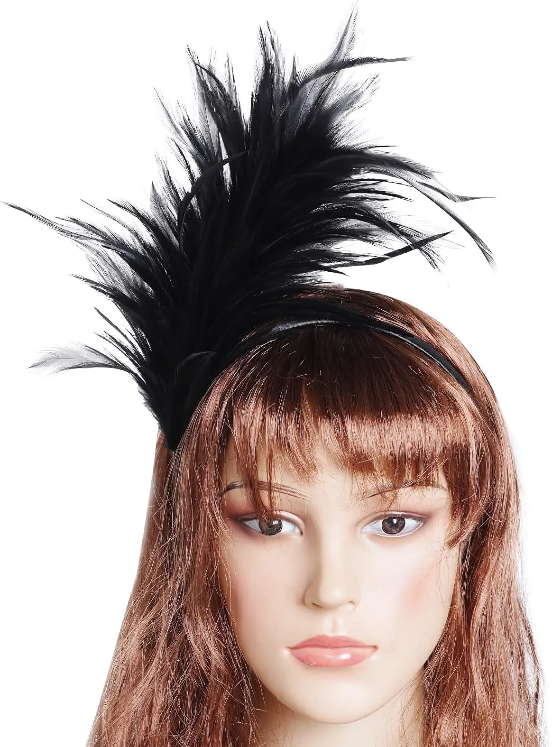 1920s Feathers Fascinator Headband 50s Prom Queen Headpiece for Women Cocktail Wedding Tea Party Gatsby