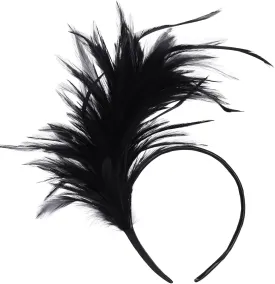 1920s Feathers Fascinator Headband 50s Prom Queen Headpiece for Women Cocktail Wedding Tea Party Gatsby
