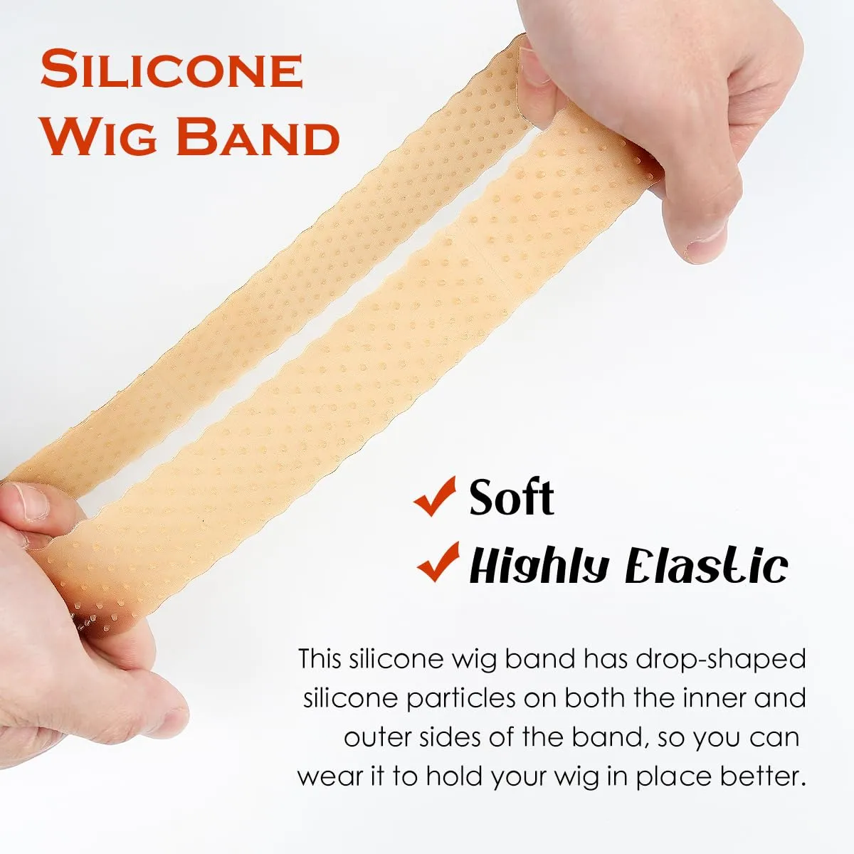 2 Pcs Wig Grip Cap for Glueless Wig,Silicone Wig Caps for Women Lace Front,Non Slip Wig Gripper Headband (Black)