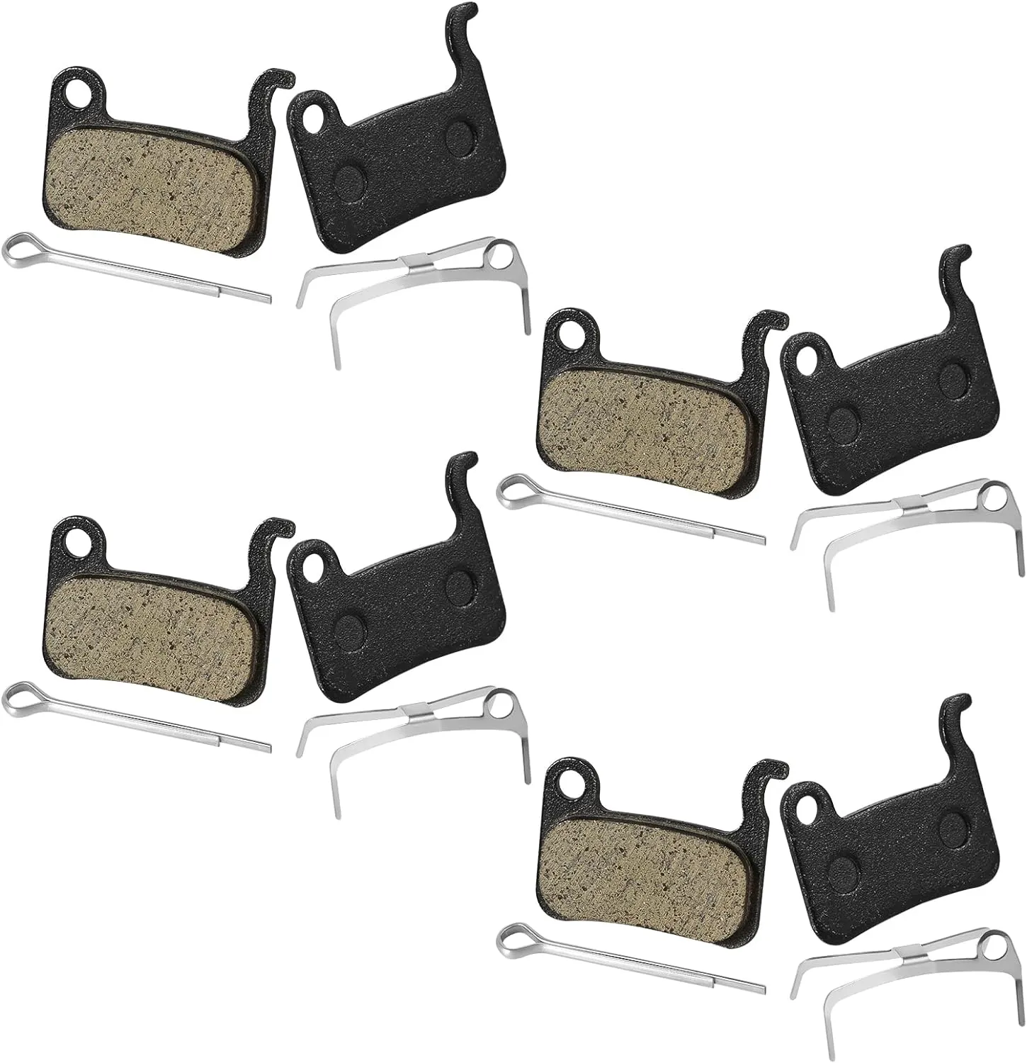 4 Pairs Bike Brake Pads, Resin Semi-Metal Bicycle Disc Brake Pads Replacement Compatible with Shimano Deore XT XTR LX SLX Hone Alfine Saint Disc Brakes