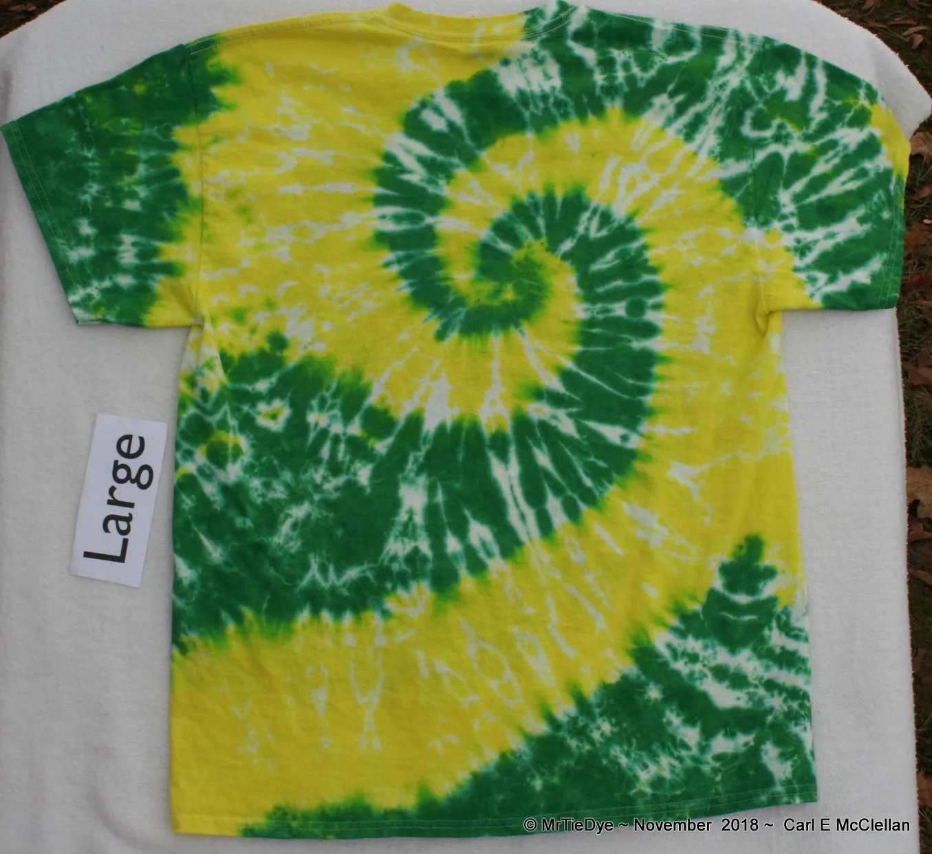 Adult Large Tie-Dye Spiral Football Tee