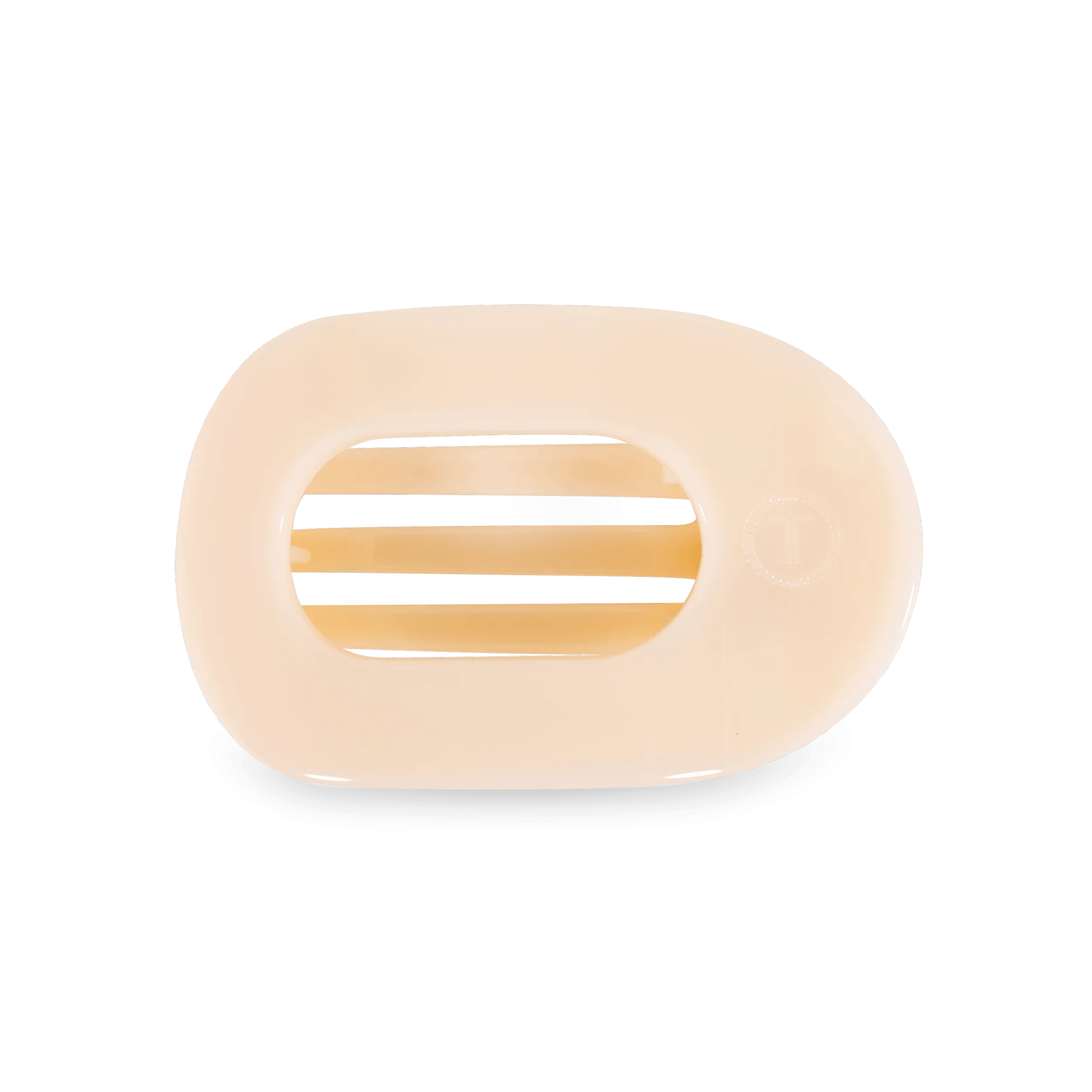 Almond Beige Medium Flat Round Clip
