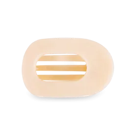 Almond Beige Medium Flat Round Clip