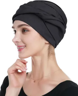 Alnorm 100% Cotton Fashion Headwear Chemo Caps with Stretchy Band for Hair Loss Women