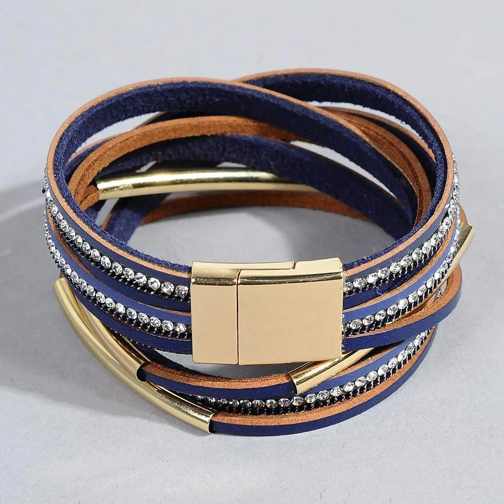 Artilady Leather Wrap Bracelets for Women - Pearl Bracelets Handmade Clasp Bangle Bracelet with Beads Jewelry Gift for Women and Mother