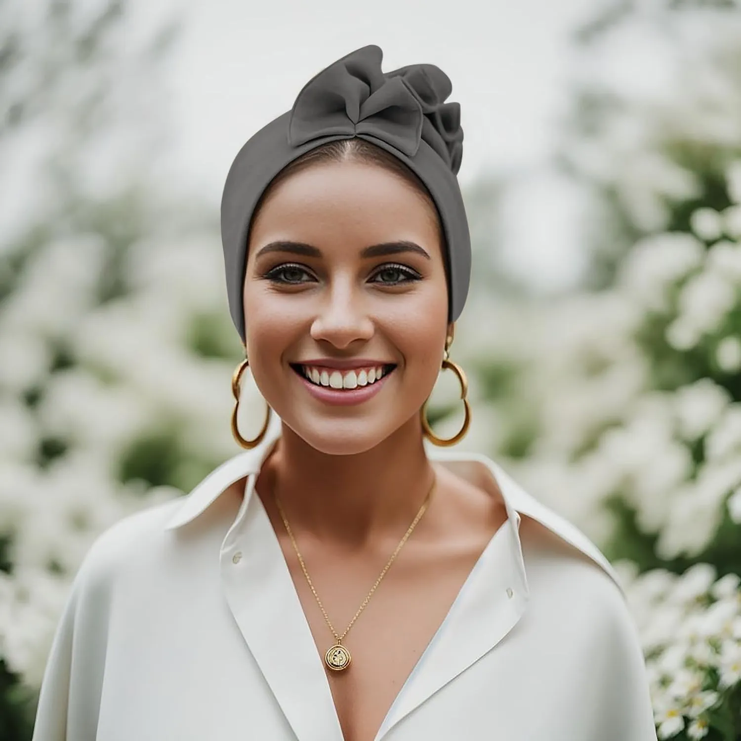 Babalet Stretch Turban Hats African Double Layered Headwraps Soft Pre-Tied Bonnet Hair Wrap Ruffles Turbans for Black Women