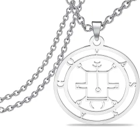 BEKECH Vassago Necklace Sigil of Vassago Pendant Necklace Goetia Demon Sigils Symbol Jewelry Solomon Sigil Vassago Gift