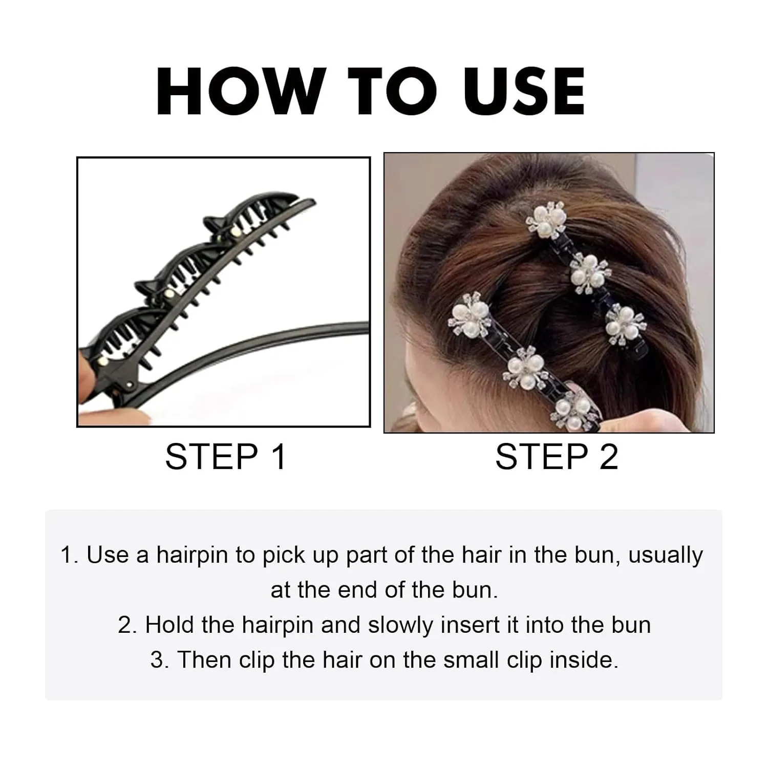 Braided Hair Clips for Woman, Sparkling Crystal Stone Braided Hair Clips Hair Accessories Decorative Hair Pins for Styling Hair Barrettes for Women Birthday Anniversary Christmas Gifts (4 PCS)