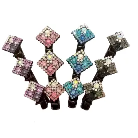 Braided Hair Clips for Woman, Sparkling Crystal Stone Braided Hair Clips Hair Accessories Decorative Hair Pins for Styling Hair Barrettes for Women Birthday Anniversary Christmas Gifts (4 PCS)