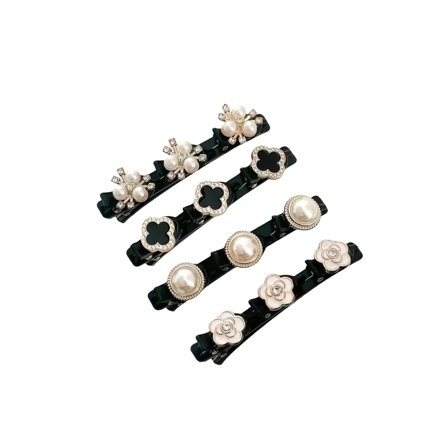 Braided Hair Clips for Woman, Sparkling Crystal Stone Braided Hair Clips Hair Accessories Decorative Hair Pins for Styling Hair Barrettes for Women Birthday Anniversary Christmas Gifts (4 PCS)