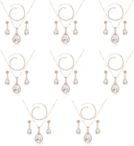 Bridesmaid Jewelry Gift Set for Women I Can't Say I Do Without You Teardrop Pendant Necklace Earrings with Copper Bead Bracelet Set for Wedding Proposal