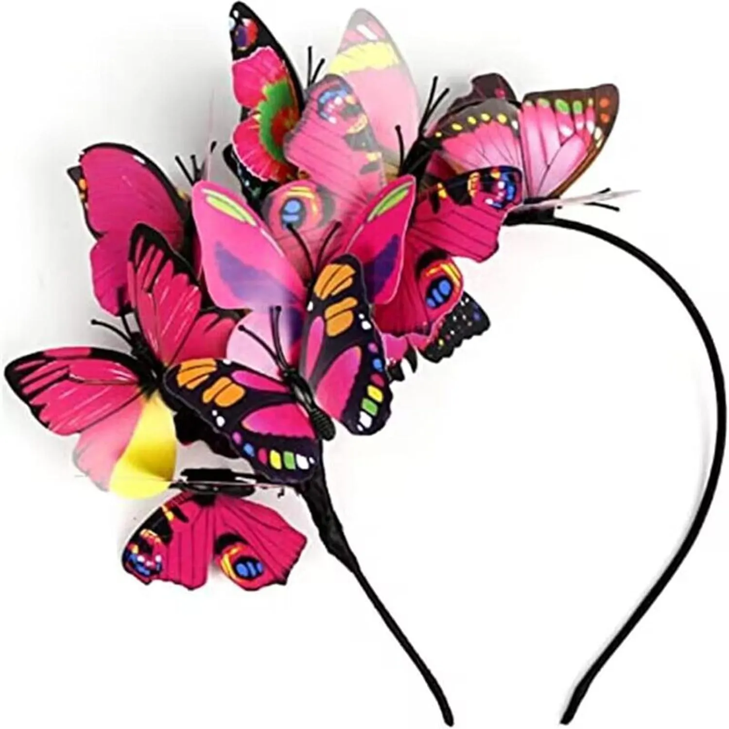 Butterfly Fascinator Headband Monarch Festival Wedding Tea Party Headpiece for Women Girls (A-Green, One Size)