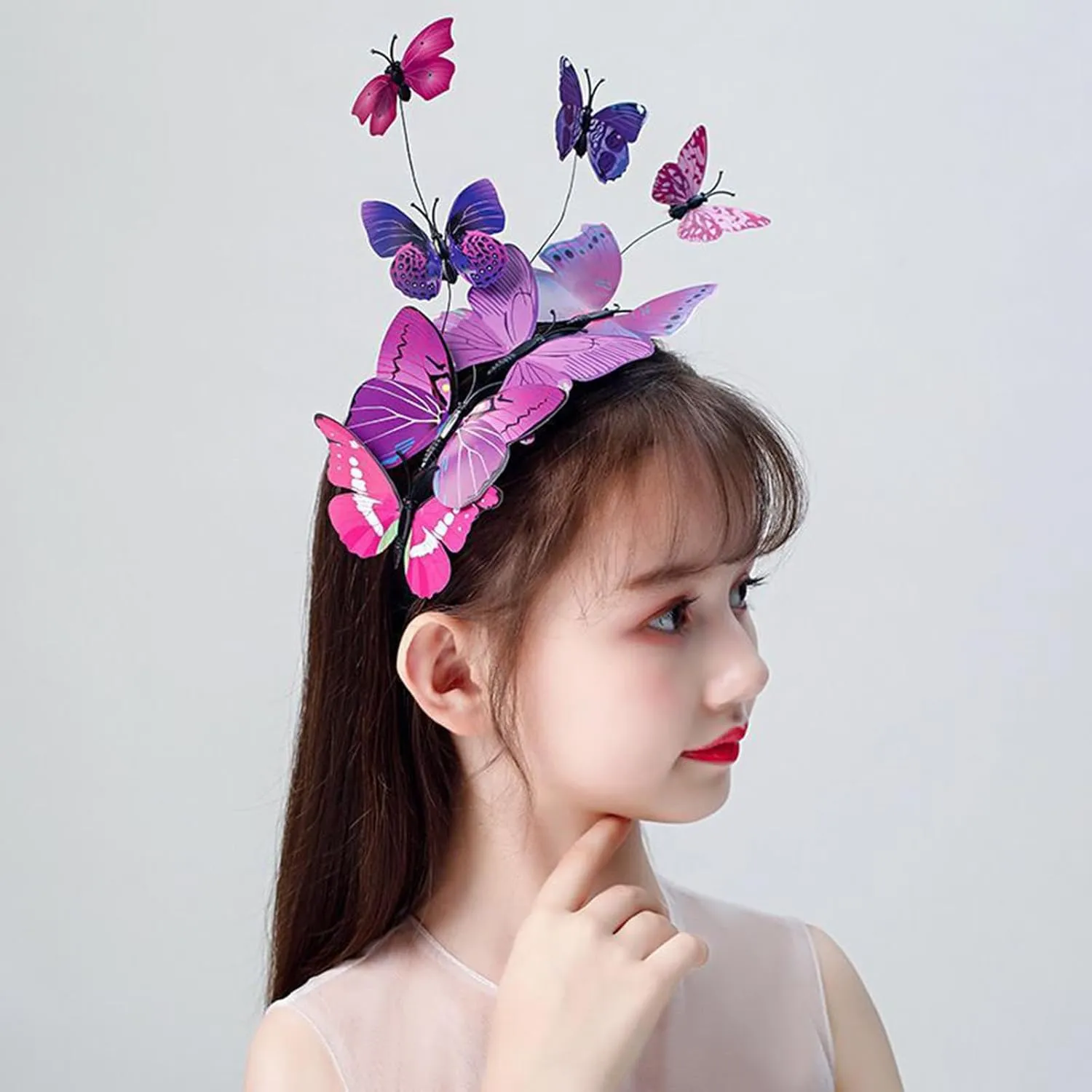 Butterfly Fascinator Headband Monarch Festival Wedding Tea Party Headpiece for Women Girls (A-Green, One Size)
