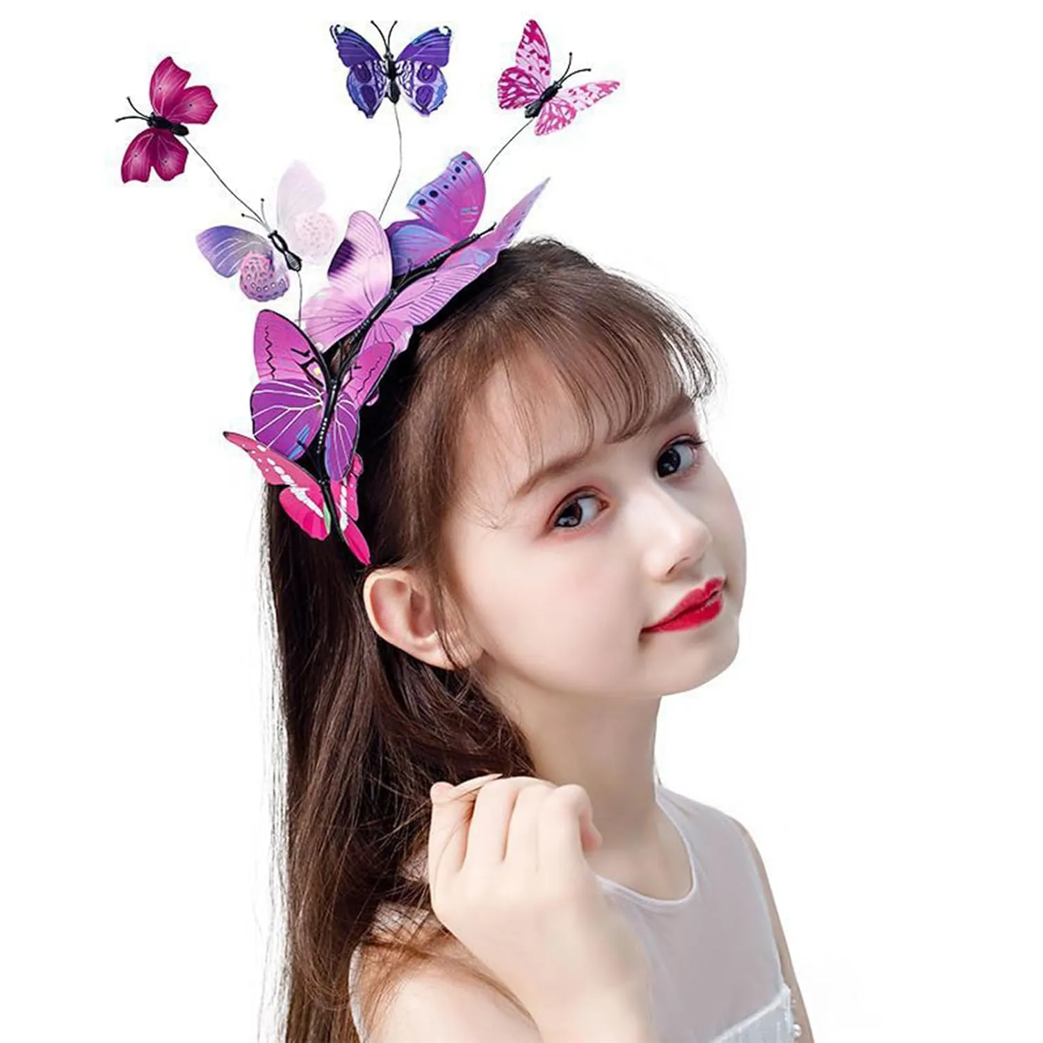 Butterfly Fascinator Headband Monarch Festival Wedding Tea Party Headpiece for Women Girls (A-Green, One Size)