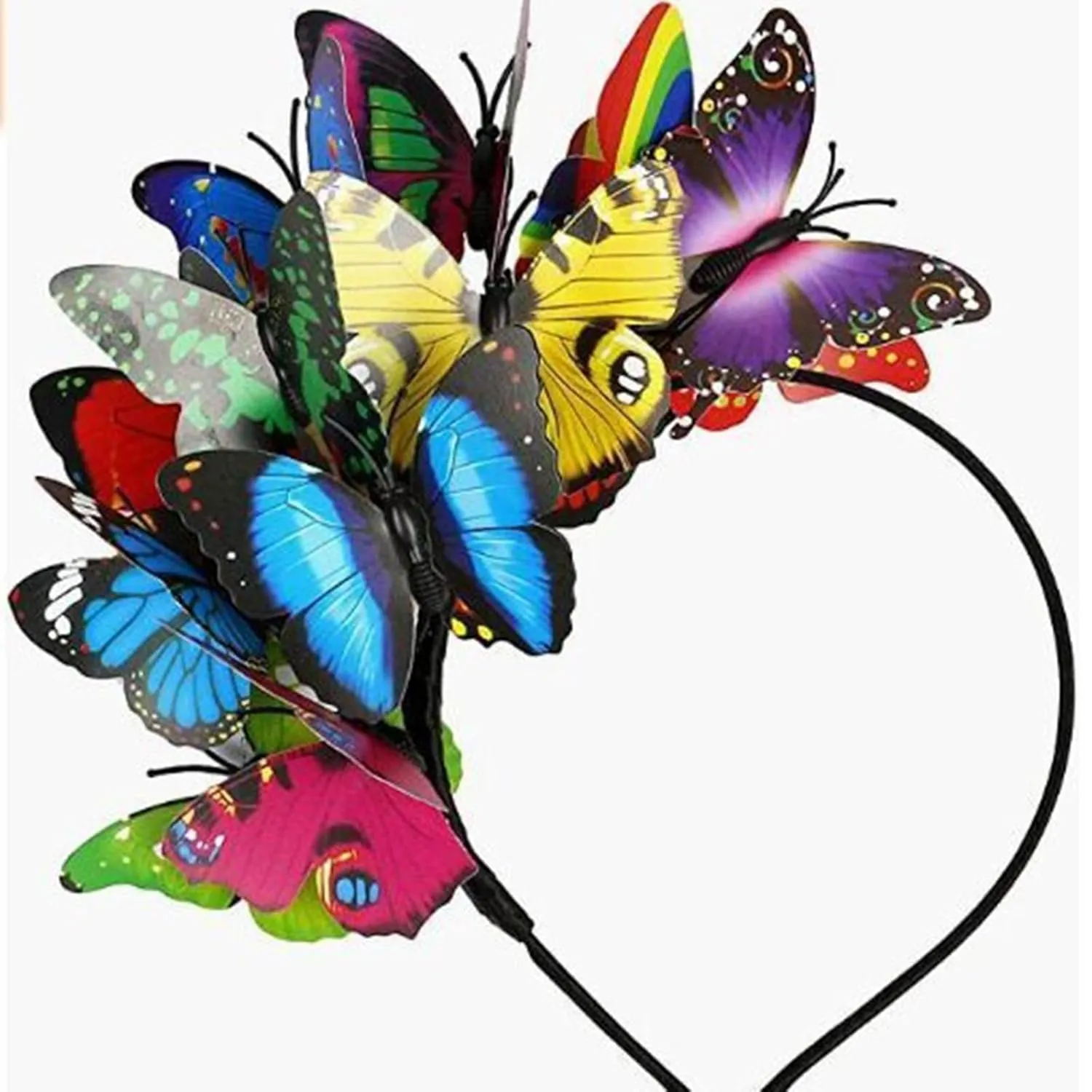 Butterfly Fascinator Headband Monarch Festival Wedding Tea Party Headpiece for Women Girls (A-Green, One Size)