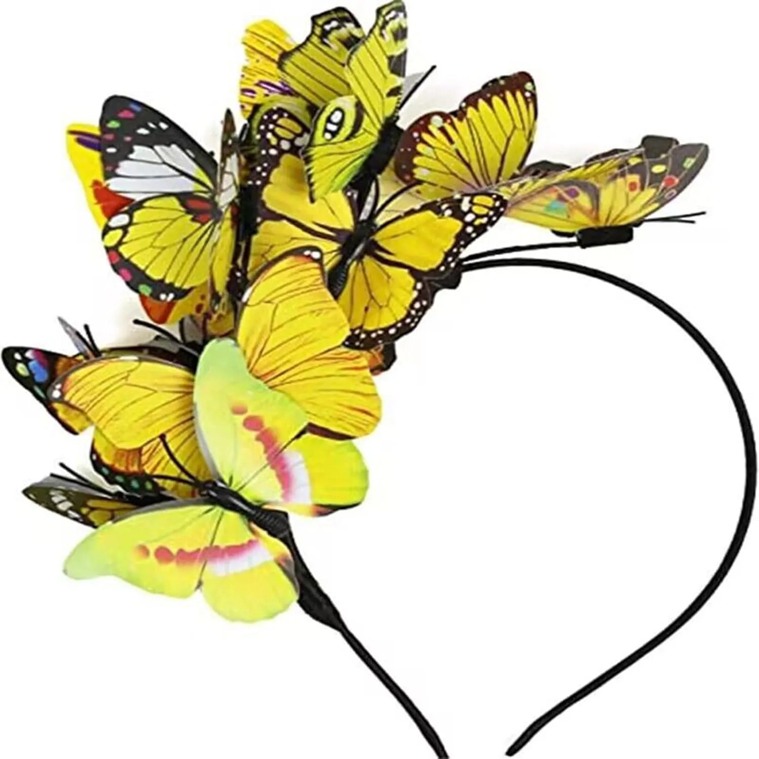 Butterfly Fascinator Headband Monarch Festival Wedding Tea Party Headpiece for Women Girls (A-Green, One Size)