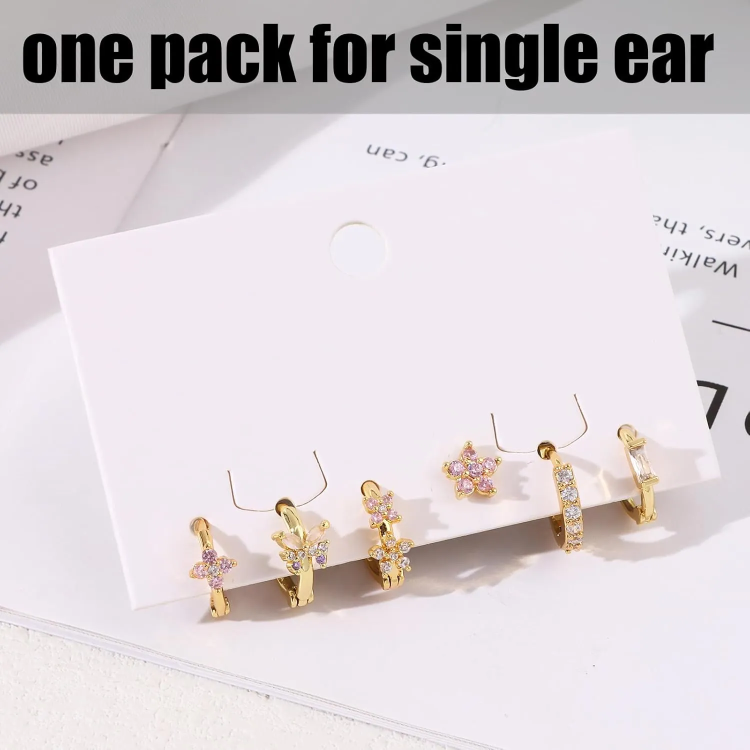 CASDAN Cartilage Stud Earrings Set for Women Dainty Gold Earrings 14k Gold Earring Hypoallergenic Earring Set for Multiple Piercing Small Hoop Earrings Gift for Her(Single Earrings Not A Pair)