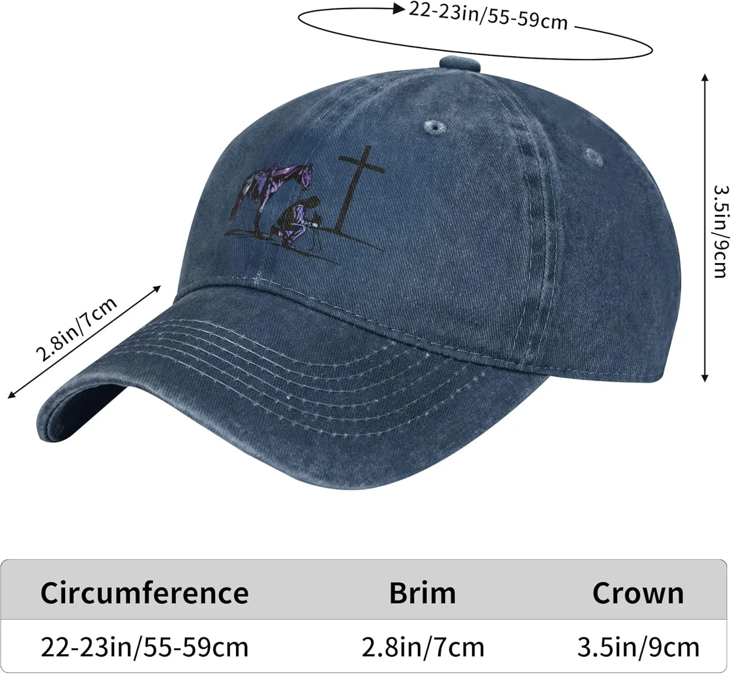 Cowboy Horse Prayer Unisex Adult Baseball Hat Sports Outdoor Cowboy Cap for Men and Women Snapback