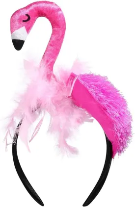 Creative Flamingo Hat Hawaii Pink Flamingo Headband Hair Tropical Accessories Flamingo Party Supplies Cute Flamingo Costume for Women, 27X15X10CM