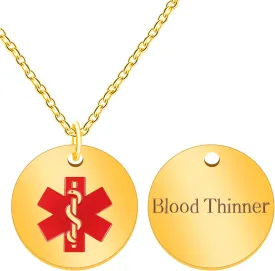 Customized Stainless Steel Medical ID Necklace, Simple and Practical Waterproof Disease Alert Identity Jewelry for Men Women YA4678