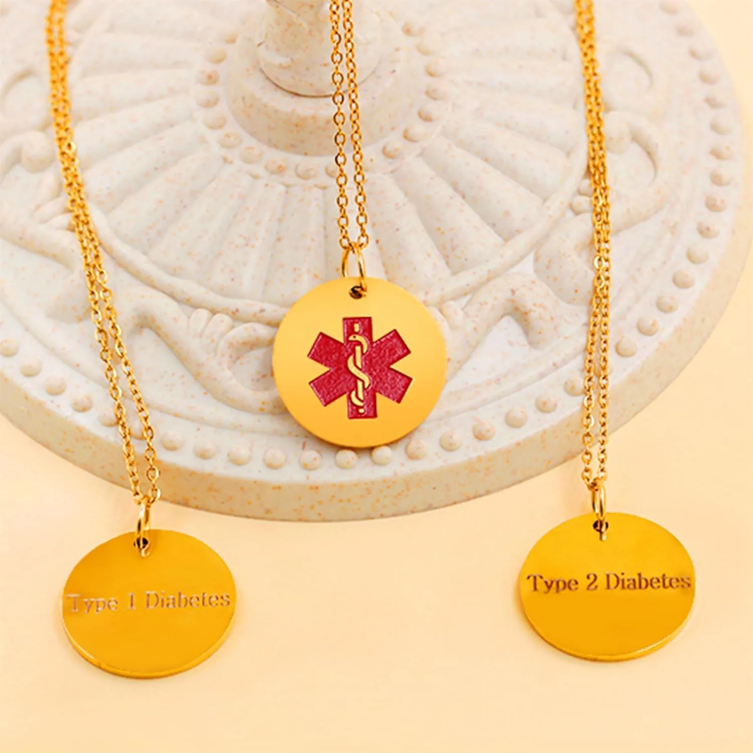 Customized Stainless Steel Medical ID Necklace, Simple and Practical Waterproof Disease Alert Identity Jewelry for Men Women YA4678