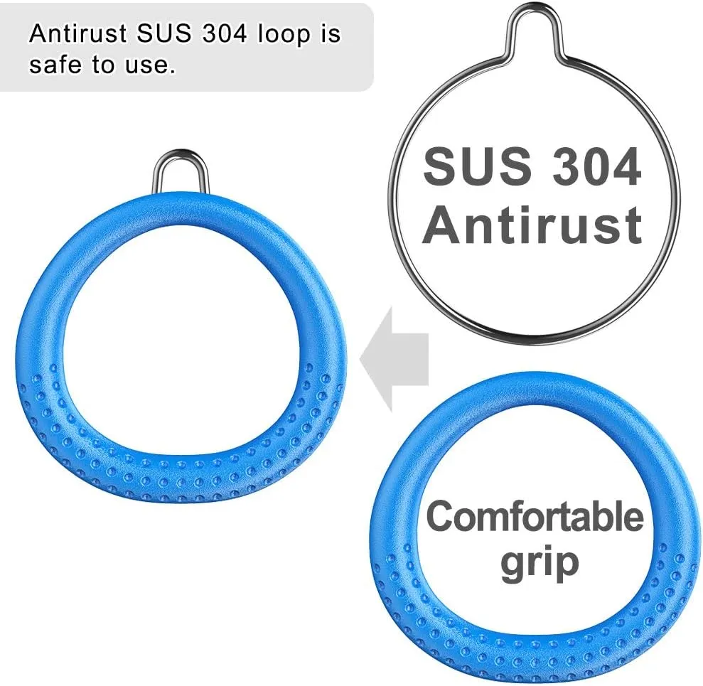 Dolibest 2 Pack of Ninja Gymnastic Rings,Monkey Ring Outdoor Backyard Ninja Accessories Set,Swing Bar Rings Obstacle Course for Training Equipment for Kids,1000LB Capacity