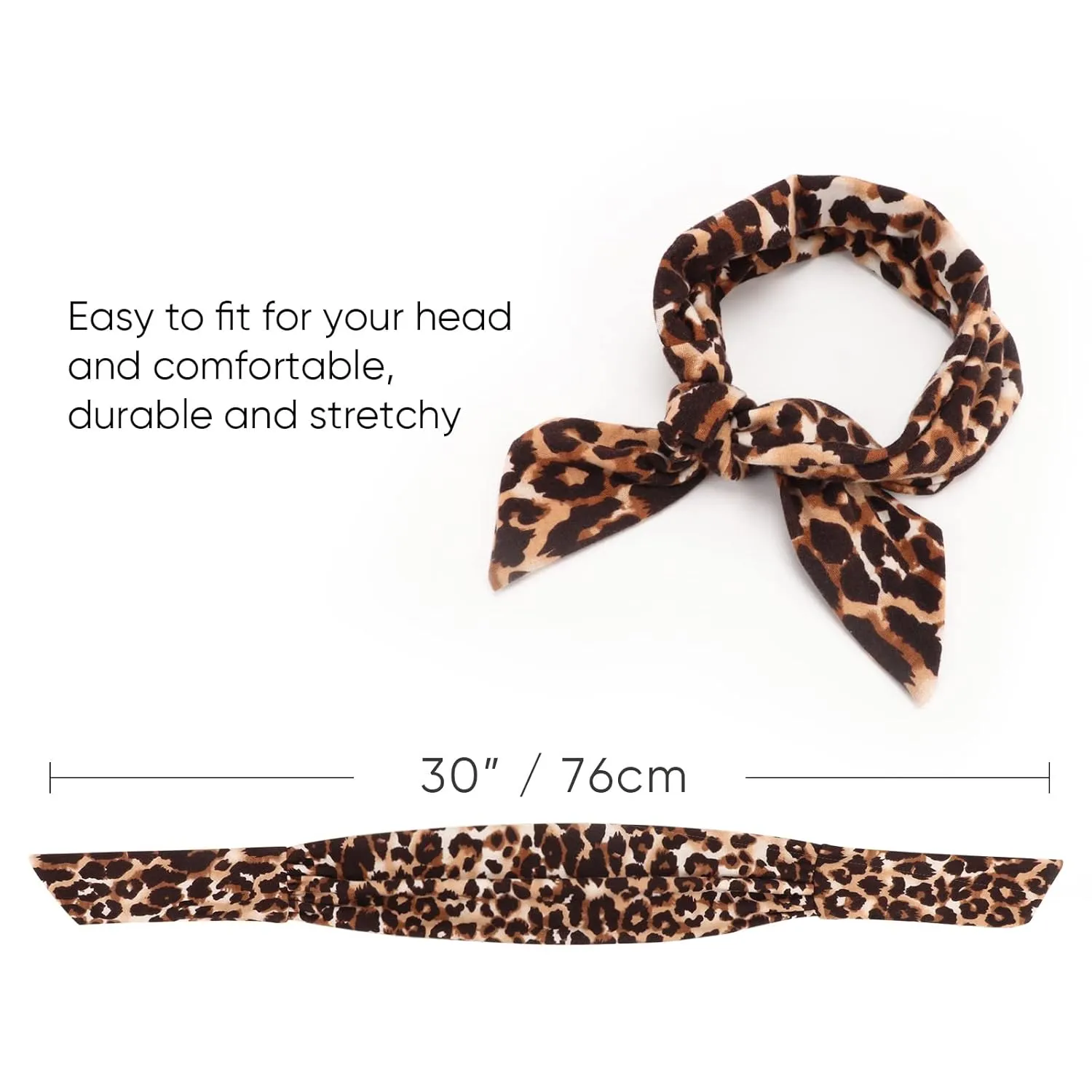 DRESHOW 6 PCS Adjustable Headbands for Women Knotted Headbands Elastic Non-Slip Fashion Hair Bands for Workout Sports Running Yoga
