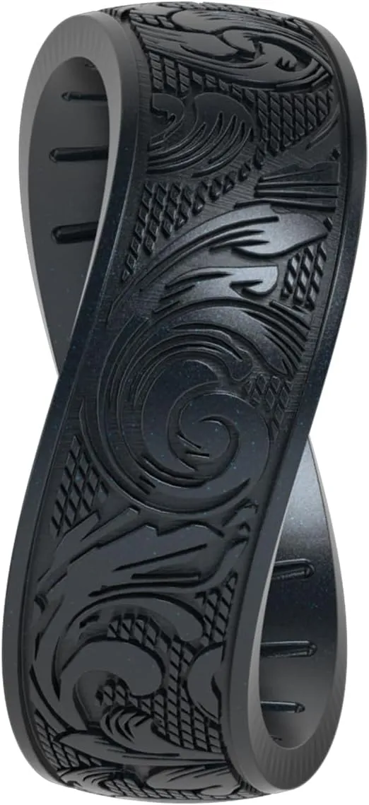 Enso Rings Signature Etched Collection - Classic Etched Silicone Rings - Comfortable and Flexible Design - Made in USA