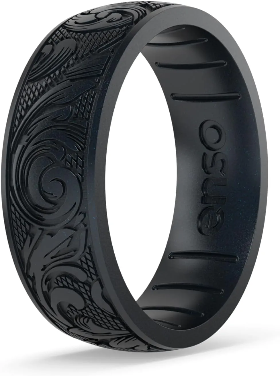 Enso Rings Signature Etched Collection - Classic Etched Silicone Rings - Comfortable and Flexible Design - Made in USA
