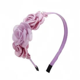 Flower Headband Spring Summer Hair Accessories for Women Girls, Rose Flowers Hair Bands Purple Floral Hair Decoration Elegant Headdress Party Wedding Supplies Non Slip Head Band 1 Pcs