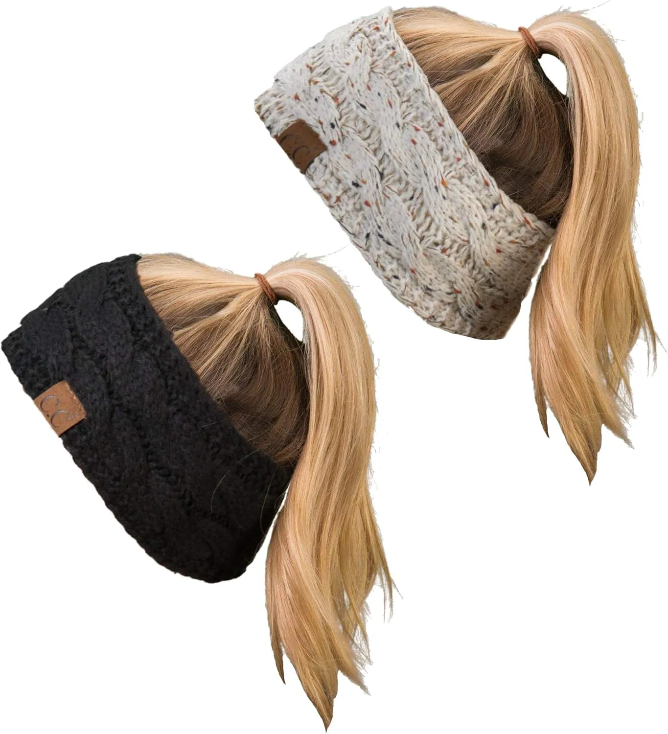Funky Junque Cable Knit Fuzzy Lined Head Wrap and Ear Warmer
