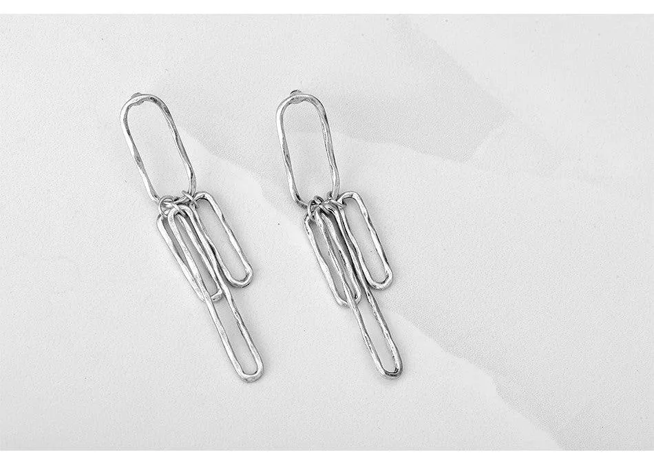 Gold or Silver Link Dangle Earrings