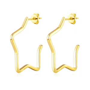 Gold Plated Star Hoop Earrings