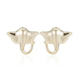 Golden Manta Ray Earrings