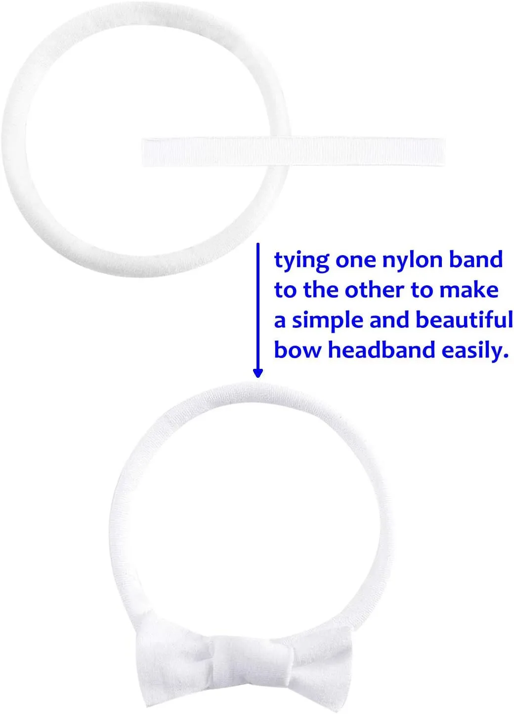 inSowni 50 Pack Super Soft Stretchy DIY Solid Nylon Headbands Baby Hair Bands One Size Fits All