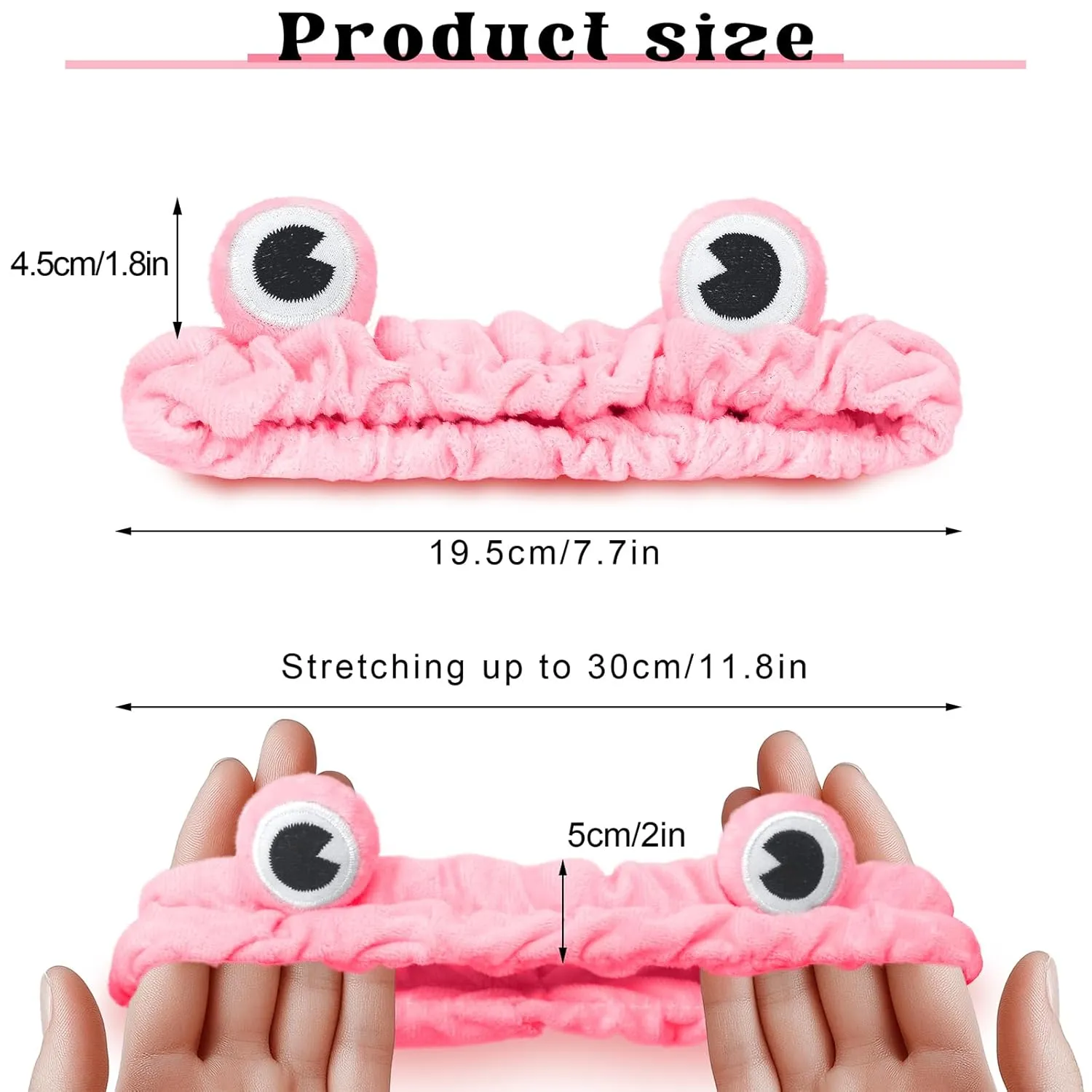 Jowmoy Rose Red Frog Eye Elastic Headband - Versatile for Spa, Skincare, Makeup, Face Wash, Fun Gift for Women (1 Pack)