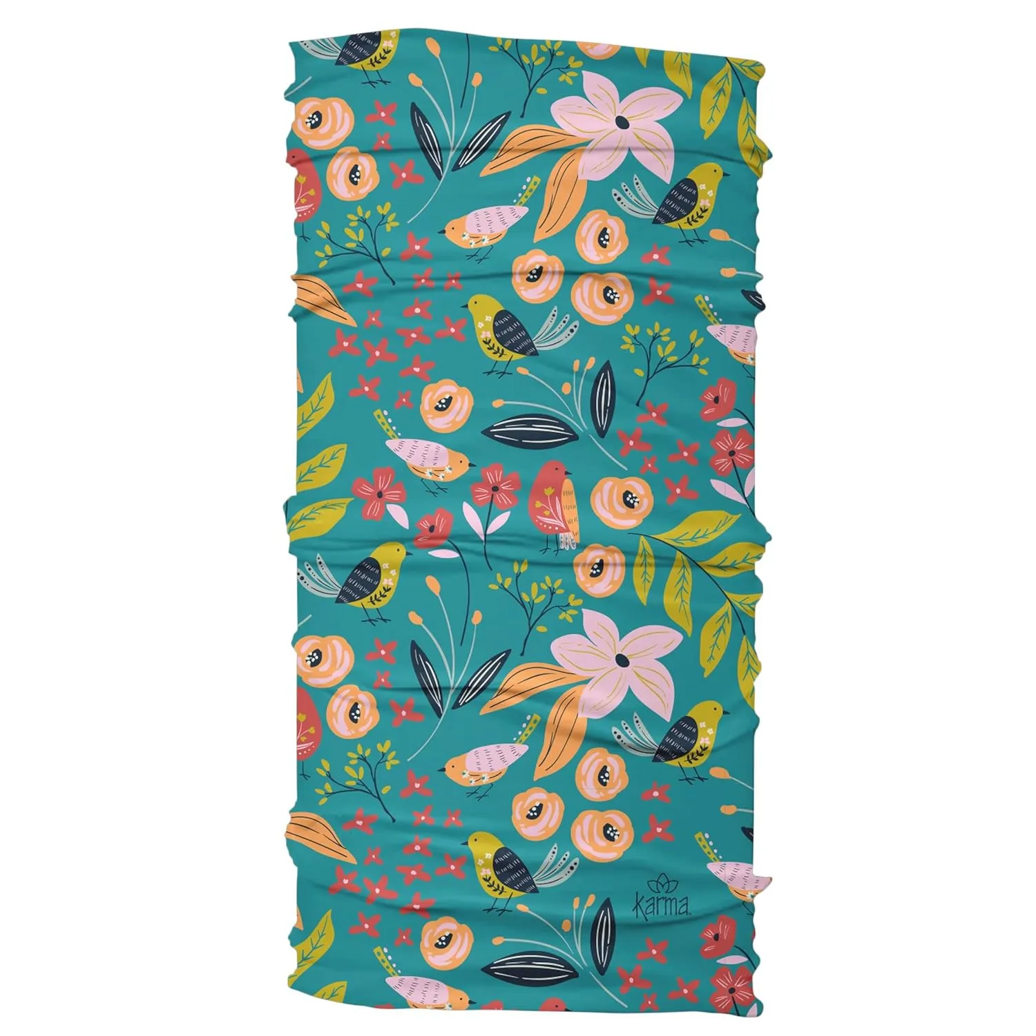 Karma Bird Headband for Women - Wide - Fabric Headband and Stretchy Hair Scarf, Bird Blue