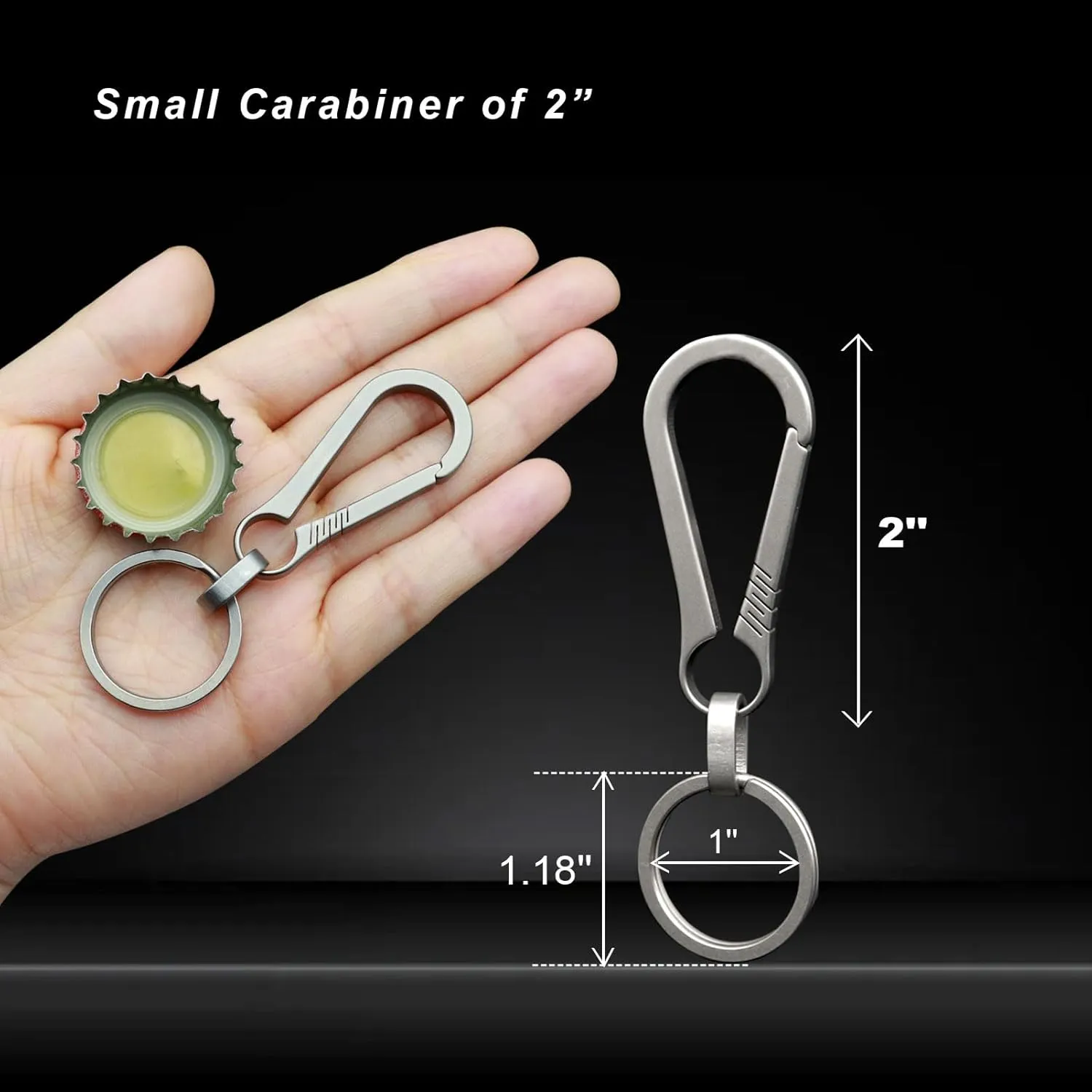Key Clip Carabiner Keychain Heavy Duty Small Titanium Key Holder Secure Key Chain Clips