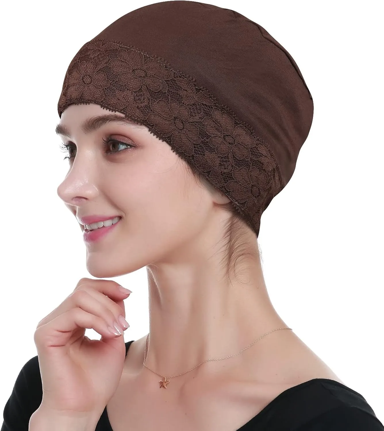 Lace Beanie Sleep Caps Head Coverings for Women Hair Loss