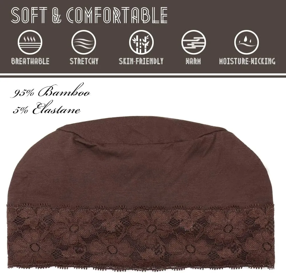 Lace Beanie Sleep Caps Head Coverings for Women Hair Loss