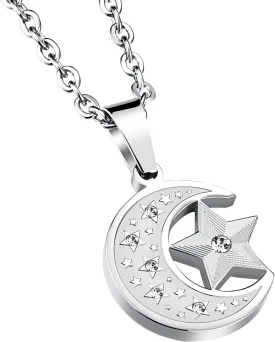 Men's Stainless Steel Retro Islamic Pendant Necklace Chain 20 inch