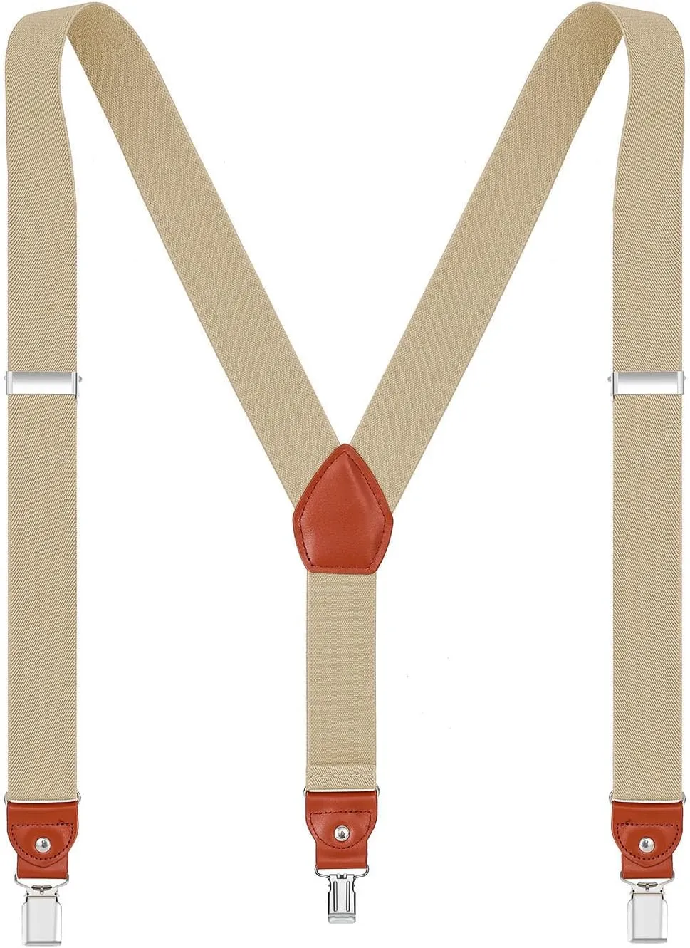Men's suspenders Elastic Y Back Adjustable Heavy Duty Strong Clips 1.4" Wide