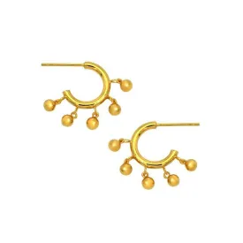 Mini Shaker Ball Hoop Earrings