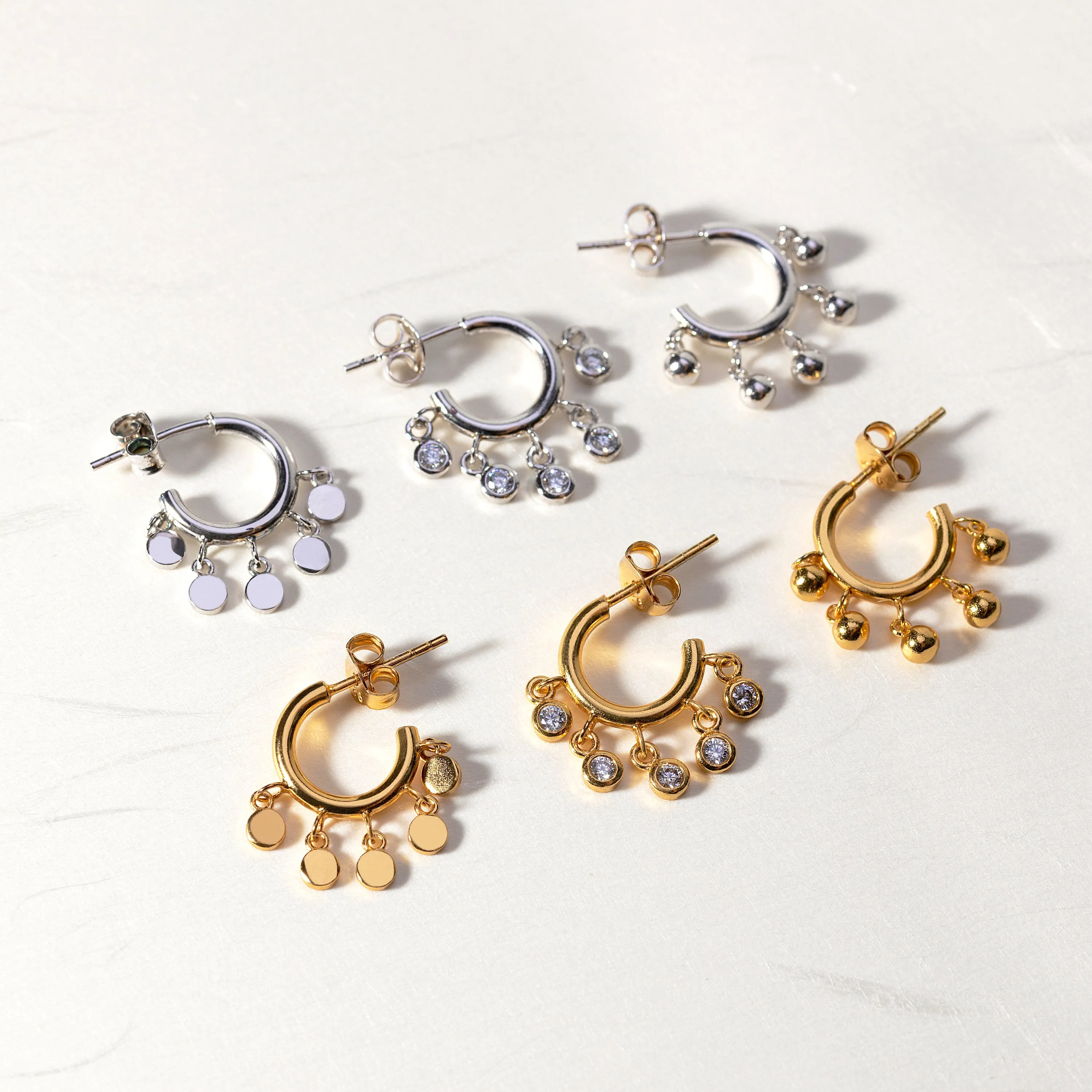 Mini Shaker Ball Hoop Earrings