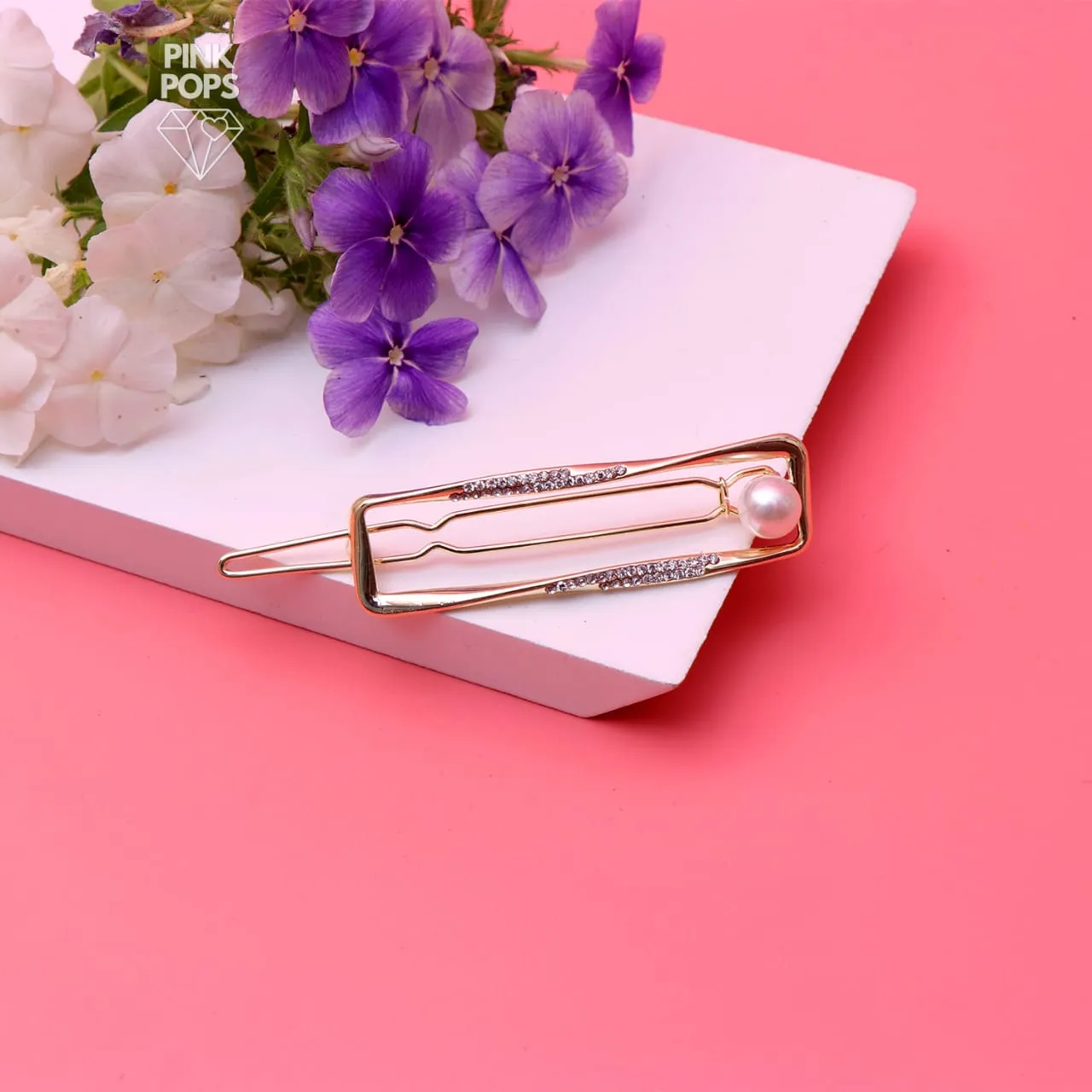 Pearl Golden Frame Hair Clip