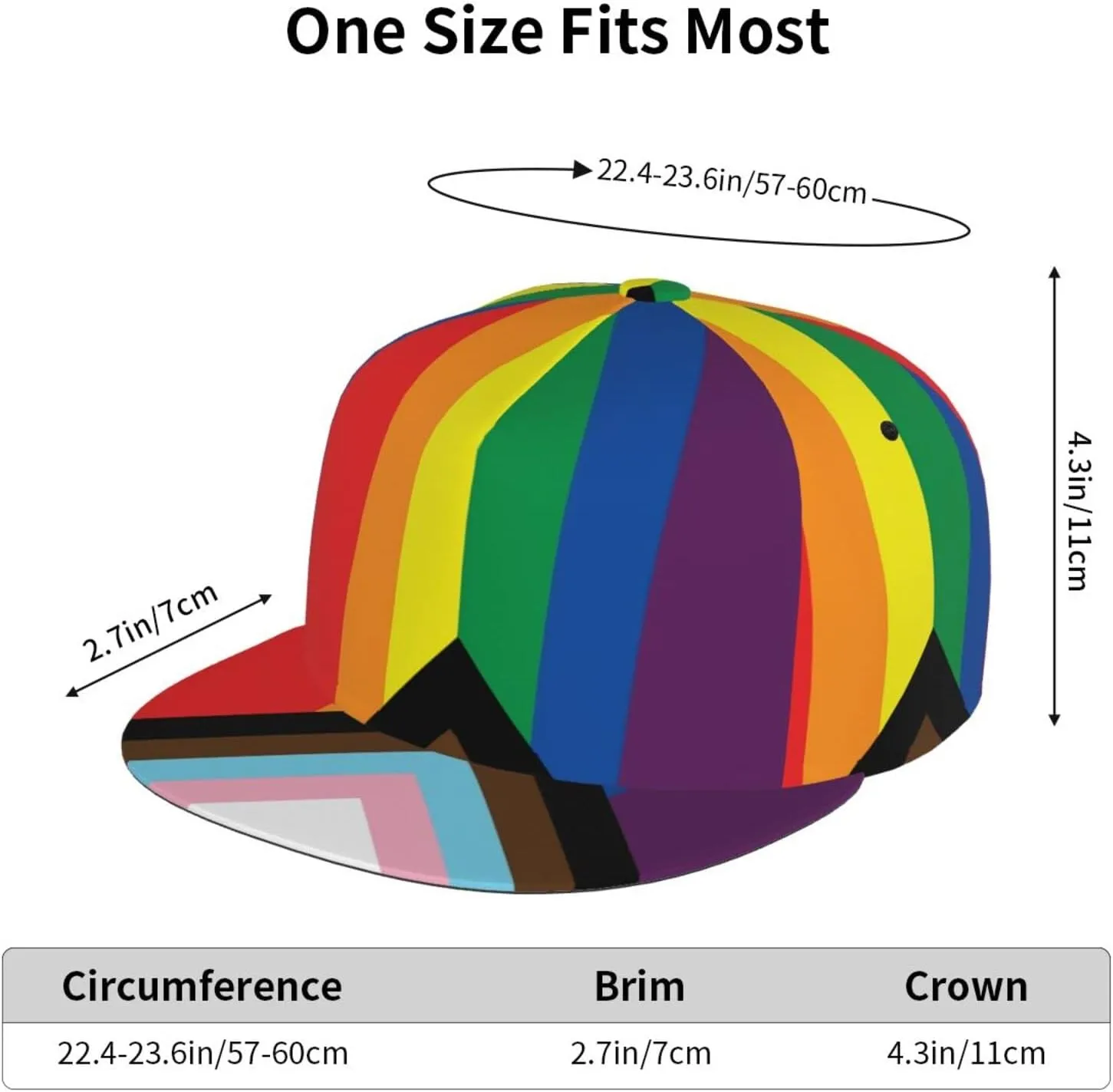 Rainbow LGBT Gay Pride Baseball Cap Cute LGBT Hats Adjustable Trucker Hat Funny LGBT Print Hats for Men and Women